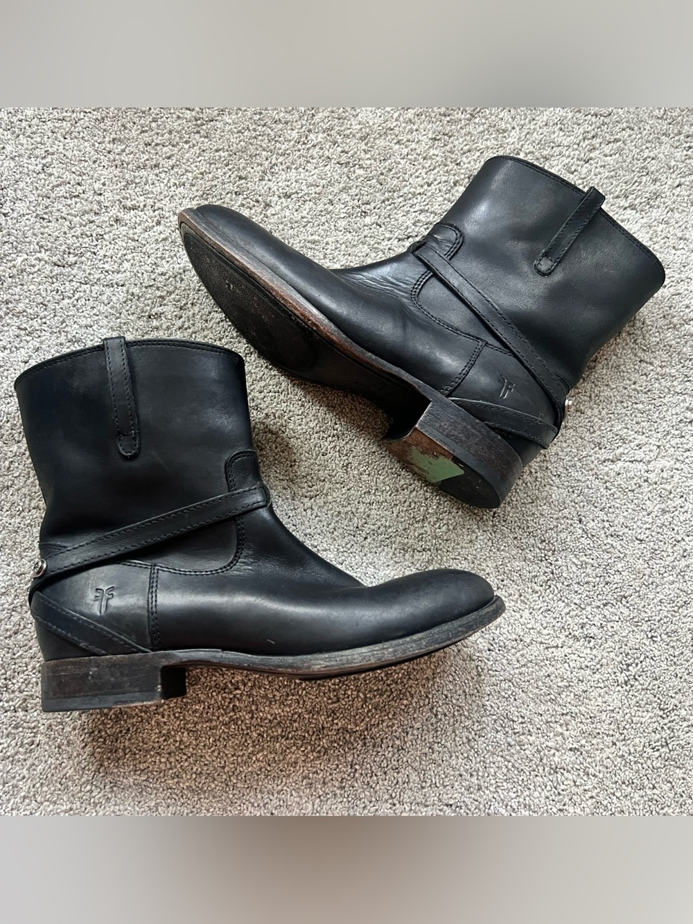 Frye Lindsay Plate Short Boots Women’s 6.5 B Biker Pull On Comfort Ankle Leather